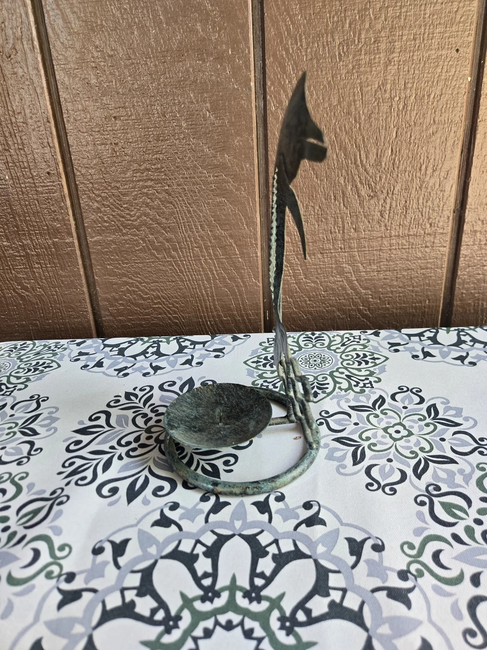 Metal Dolphin With Candle Holder